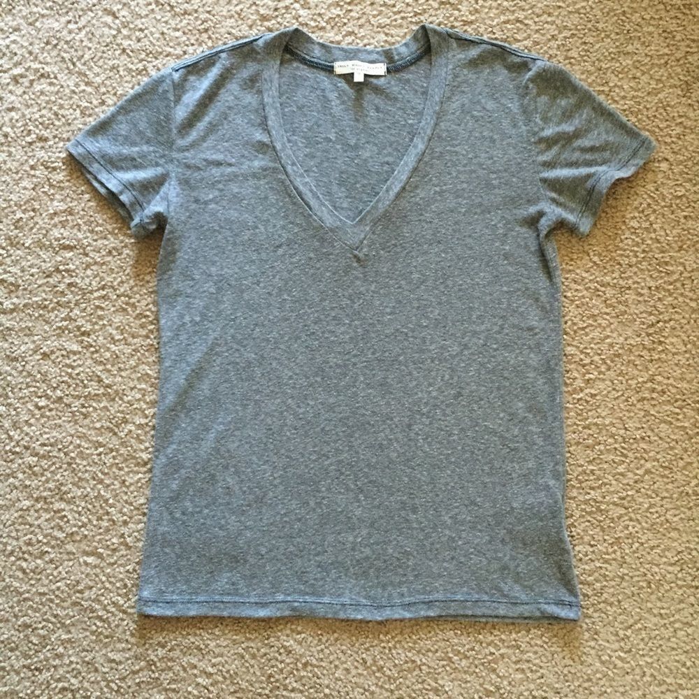Truly Madly Deeply Gray V-Neck Tee
